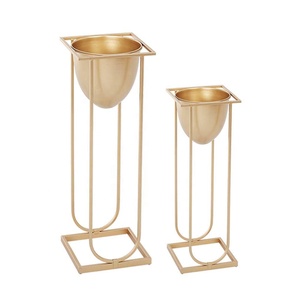 Macetas de Metal chapadas en oro para decoración del hogar, macetas y jardineras de hierro indio modernas y baratas, venta al por mayor - Product Image 1