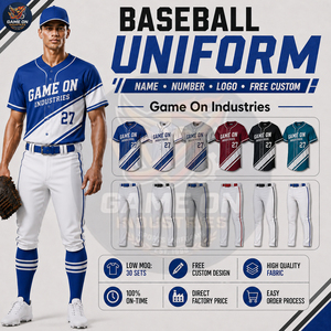Kit de vêtements de baseball personnalisé haute performance avec logo, nom et numéro du joueur, respirant, vêtements de sport actifs, équipement d'entraînement, prix d'usine - Product Image 3