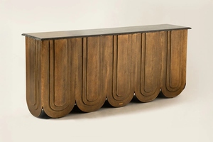 Midcentury modern <b>pink</b> Murano brass-glass console table luxury brass <b>frame</b> entryway table - Product Image 5