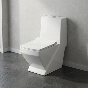 WC monobloc en céramique de haute qualité avec chasse d'eau automatique et réservoir encastré pour projets de salles de bain modernes - Product Image 6