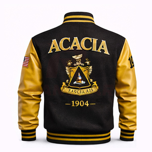 Chaqueta de Fraternidad Personalizada con Bordado y Detalles de Parches de Chenilla, Chaqueta Universitaria Griega Personalizada con Producción en Masa - Product Image 2