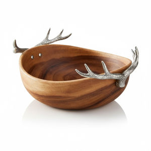 Bols de service ronds en bois au design admirable avec poignée en métal pour la table à manger, la cuisine, la maison et le restaurant, bols à salade - Product Image 4