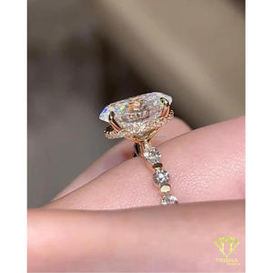 Oval Cut Moissanite Engagement <b>Ring</b> 925 Sterling <b>Silver</b> <b>Solitaire</b> <b>Ring</b> Luxury Fine Jewelry Gift For Women - Product Image 4
