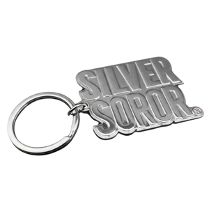 <b>Silver</b> Soror Keychain Women Polished Metal Letter <b>Key</b> <b>Ring</b> Decorative Bag Charm <b>Key</b> Holder Sorority Inspired Gift Accessory - Product Image 1