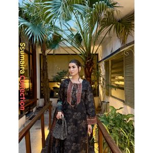 ชุดสัลวาร์ คามีซ คอลเลคชั่นซูมาอิร่า สีมารูน คุณภาพพรีเมียม 3 ชิ้น ชุดสำเร็จรูปปักลายพิมพ์ลายอย่างดี สำหรับงานทางการ อาเยชา บี อีด - Product Image 4