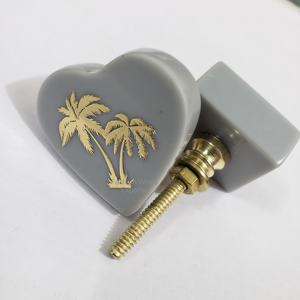 Boutons de meubles élégants en résine gris massif avec design de canard en laiton métallique Poignées décoratives uniques pour un look moderne et chic - Product Image 4