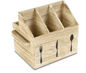 Wooden Kitchen Utensil Holder Caddy with Handle Rustic Storage Organizer Spoon Spatula Napkin Holder Countertop <b>Rack</b> - Product Image 5