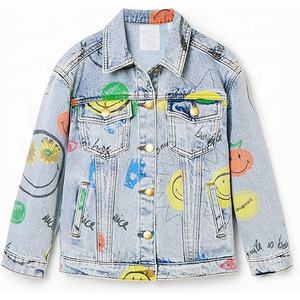 High Quality Custom Logo Crop Printed Denim <b>Jacket</b> for Kids Girls / Wholesale Price Solid Color Kids Girls Denim <b>Jacket</b> - Product Image 1