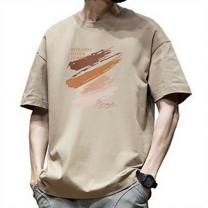 เสื้อยืดผู้ชายแบบคัสตอม เสื้อผ้าสตรีทแวร์คุณภาพสูง เสื้อยืดคอตตอน 100% เนื้อหนา ทรงโอเวอร์ไซส์ คอกลม สำหรับผู้ชาย - Product Image 1