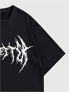 T-shirt à manches courtes à col rond avec imprimé graphique, taille plus, coupe régulière, style streetwear - Product Image 3