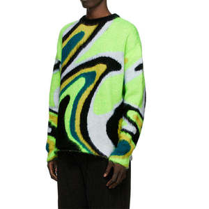 OEM 2026 Custom LOGO OEM & ODM Mohair Jacquard Sweater <b>Men</b> <b>Pullover</b> Long Sleeve Knitted Winter <b>Men</b> Clothes Knit <b>Mens</b> Sweater - Product Image 5