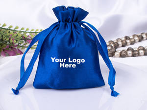 Bolsa de Joyería Ligera Hecha a Mano en India, con Cordón de Satén, Logotipo Personalizado, Bolsas de Regalo de Boda con Impresión en Seda, Envase de Embalaje - Product Image 3