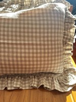 Housse de coussin carrée en lin beige naturel avec volants, certifiée OEKO-TEX, pour la maison