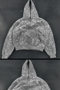 Unisex Bomber <b>Jacket</b> Sequined Glitter Print Fleece Anti-pilling Streetwear Zipper Closure Turn-down Collar Regular Fit Winter - Product Image 6