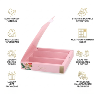 Caja de Embalaje de Chocolate de Papel Ecológico | Caja de Embalaje de Lujo Personalizada para Regalos y Chocolates | Fabricante mayorista de la India - Product Image 6