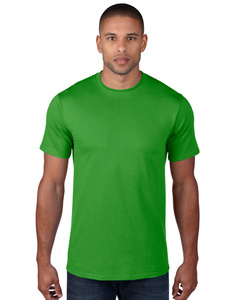 T-shirt en coton vert uni pour homme, coupe classique, manches courtes, col rond, jersey décontracté, teinture unie - Product Image 5