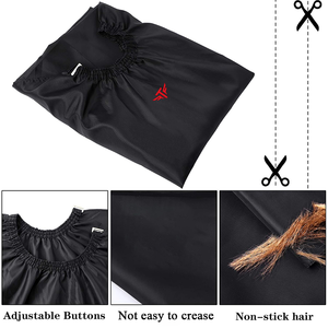 Cape de Salon Noire Personnalisable avec Logo, en Polyester, pour Coiffure Professionnelle, Cape de Barbier pour Coupe de Cheveux - Product Image 5