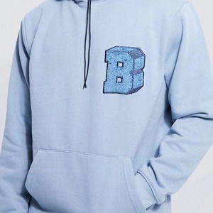 Survêtement bleu clair à capuche pour homme avec logo B brodé, sweat-shirt à manches longues et pantalon assorti, tenue décontractée - Product Image 5