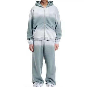 <b>American</b> Standing Collar Terry Knitted <b>Hoodie</b> Suit Men's Winter Fashion Brand Loose Casual Pants Sports Two Sets - Product Image 4