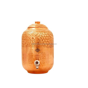 100% Pure Copper Water Cooler with <b>Lid</b> for Kitchen and Handmade Polished Customized Large Size Round Shape - Product Image 4
