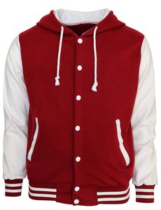 Custom Logo Printing Hoodie Baseball Jacket Varsity Cotton Letterman Jacket <b>Fleece</b> Jacket Oversized Button Hoodie Jacket - Product Image 1