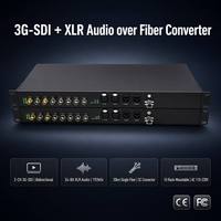 Extenseur Fibre Optique Audio-Vidéo Bidirectionnel Professionnel 2 Canaux 3G-SDI XLR 24 bits, Montable en Rack, Transceiver Fibre Optique Audio-Vidéo
