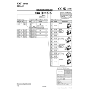 Pièces pneumatiques de l'électrovanne pneumatique SMC VXZ260KDXB - Product Image 3
