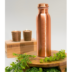ขวดน้ำทองแดงคุณภาพสูงลายใบไม้ พกพาสะดวก ดีไซน์ทันสมัย - Product Image 6