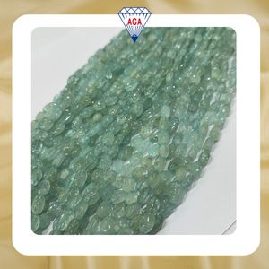 Cuentas de Aguamarina India Natural, Forma Ovalada, Color Azul Mar, Calidad AA, Sin Tratar, para la Fabricación de Joyería, Venta al Por Mayor - Product Image 2