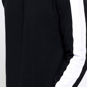 Men's Black <b>White</b> Stripe Tracksuit Set Half-Zip Sweatshirt Full Length Pants Breathable Sporty Style Regular Fit Autumn Wear - Product Image 5