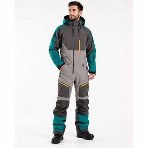 Traje de Nieve Unisex Retro de los 80, Impermeable 10,000mm, con Capucha, Diseño Color Block, Mono de Esquí de una Pieza, Aislado, de Poliéster y Nailon - Product Image 3