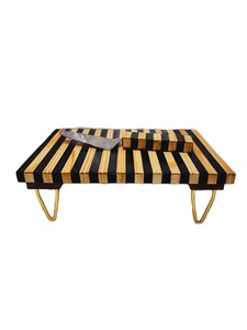 ขาตั้งเค้กเรซิ่นอีพ็อกซี่พรีเมียมและลายไม้ฝัง ขาโลหะ สำหรับโชว์ขนมหวาน เหมาะสำหรับงานปาร์ตี้ วันหยุด และตกแต่งโต๊ะอย่างมีระดับ - Product Image 2