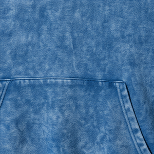 Oversized Hooded Sweatshirt Solid Blue French Terry Casual <b>Pullover</b> With Front Pocket Garment Dyed Winter Wear <b>Men</b> - Product Image 4