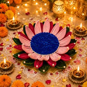 Siège décoratif Ganpati Lotus Aasan pour la Pooja, idéal pour Ganesh Chaturthi, l'Idole de Ganpati, le Mandir, le Temple à Domicile et la Décoration Festive - Product Image 2