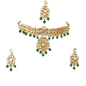 Vintage Style Zircon Flower Shape Alloy 24K Gold Plated Women's Jewelry Set Necklace Earrings Headpiece for Wedding Party - Product Image 3