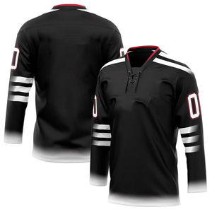 Maillot de hockey sur glace personnalisé, prix d'usine OEM, respirant, imprimé, 100% polyester, maillots d'entraînement et de match - Product Image 2