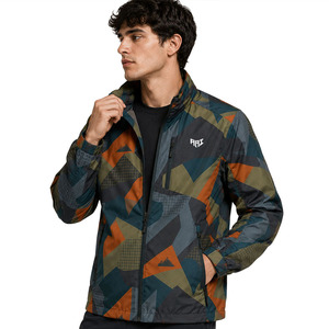 Chaqueta Softshell con Estampado Geométrico de Moda, Chaqueta Cortavientos para Hombre, Ideal para Senderismo y Trekking, con Cierre de Cremallera, Venta al Por Mayor - Product Image 1