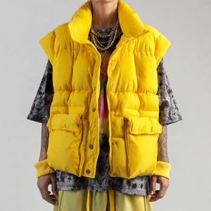 Gilet matelassé sans manches pour homme, couleur unie, hiver 2026, style streetwear, col montant, épais - Product Image 1