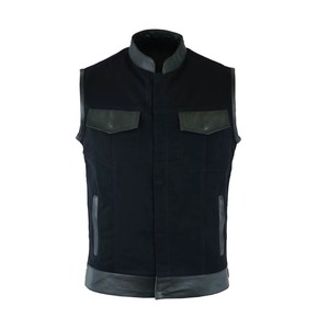 เสื้อกั๊กเดนิมผ้าแคนวาสลำลองสำหรับผู้ชาย สีพื้น ผ้าฝ้าย 100% ระบายอากาศได้ดี คุณภาพสูง ราคาขายส่ง - Product Image 5