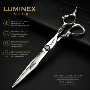 NYBL-55 5.5inch Straight <b>Left</b>-<b>handed</b> <b>Scissors</b> JAPAN 440C Sharp 58-59HRC Hardness Stainless Steel Handle Barber Shears Hair 28 - Product Image 2