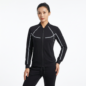 Men's Black Breathable <b>Tracksuit</b> Set Sporty Full Sleeve Zipper Jacket With Side Pockets And Drawstring Pants Autumn Wear - Product Image 6