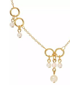 Collana con perle coltivate finte e ciondolo a cerchio color oro |   2028 - Product Image 2