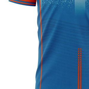 Custom Sublimated <b>Soccer</b> Jersey Men Orange Blue Gradient Crew Neck Short Sleeve Moisture Wicking Lightweight Color Blocked - Product Image 3