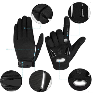 Guantes de Ciclismo Negros con Pantalla Táctil y Función de Detección de Agujas para Deportes al Aire Libre y Motociclismo - Product Image 5