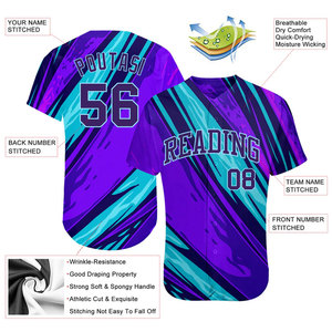Camiseta de Béisbol de Manga Corta para Hombre, Sublimada, 100% Poliéster, Ropa Deportiva de Alta Calidad, Transpirable, con Rayas - Product Image 5