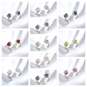 <b>Emerald</b> Gemstone Adjustable <b>Ring</b> 925 Sterling <b>Silver</b> Gold Finish | Handmade Birthstone <b>Ring</b> - Product Image 4