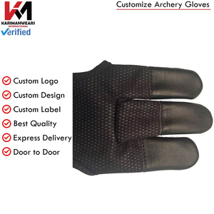 ถุงมือยิงธนูเสริมความแข็งแรง ป้องกันแรงกระแทก หนังวัวแท้ ป้องกันนิ้ว 3 นิ้ว อุปกรณ์ยิงธนูแบบดั้งเดิม ขายส่ง OEM - Product Image 4
