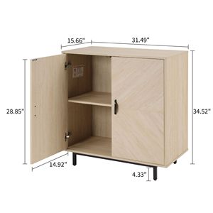 Mobile Decorativo Moderno Effetto Legno con Ante, Armadietto Contenitore per Soggiorno, Cucina, Ingresso, Credenza Buffet - Product Image 6