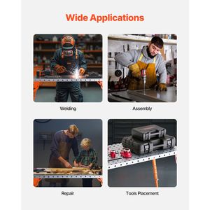 Banco da Lavoro Pieghevole in Acciaio al Carbonio 44'' X 21'', Capacità 500 LBS, Altezza Regolabile a 4 Livelli, Comodo - Product Image 5