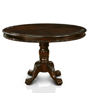 Table à manger ronde traditionnelle en bois Furniture of America Wilson avec une finition chêne brun chaud et durable. - Product Image 1